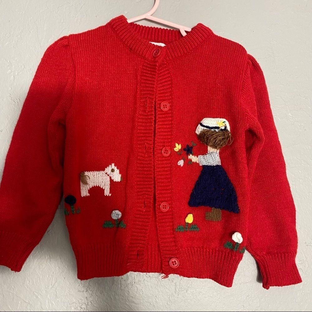 Vintage full fashioned Grand Knitwear detailed embellished knit toddler sweater